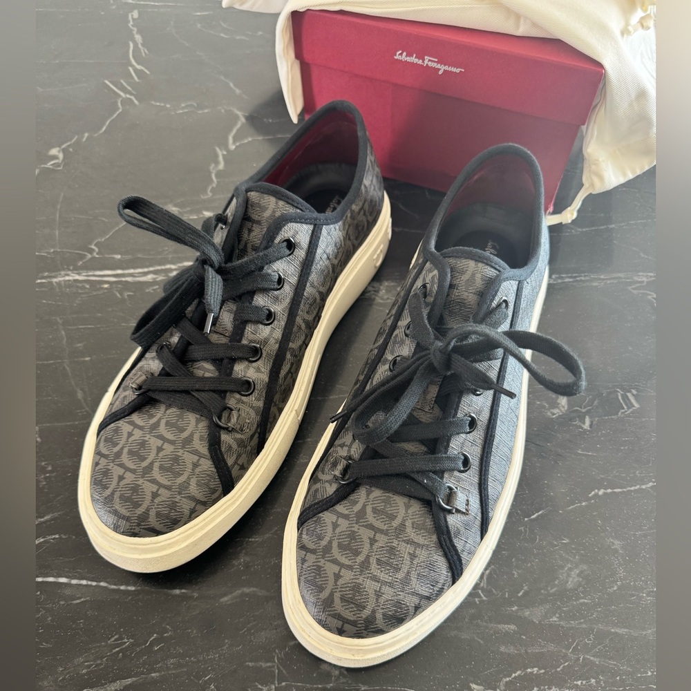 Salvatore Ferragamo Black and Gray Sneakers